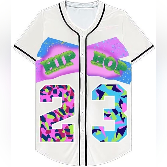 Hip Hop Graphic Shirt - White with Multicolor Design Size 2XL - Picture 1 of 3